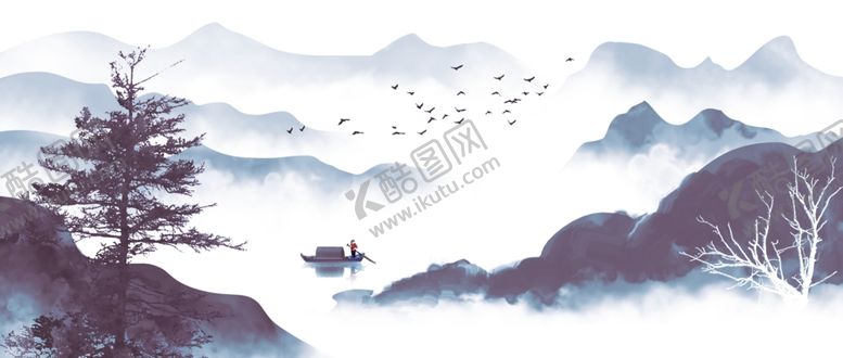 编号：11592505060309316266【酷图网】源文件下载-山水国风古风插画背景素材