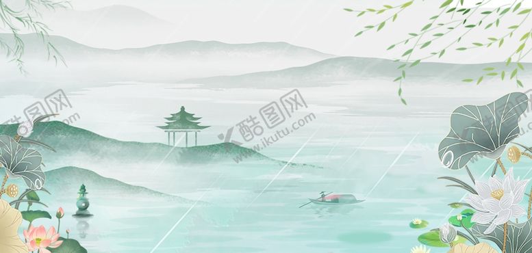 编号：50020804050145441267【酷图网】源文件下载-水墨山水园林诗意美景