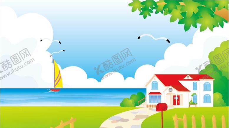 编号：79024810270659318361【酷图网】源文件下载-海滩别墅风景