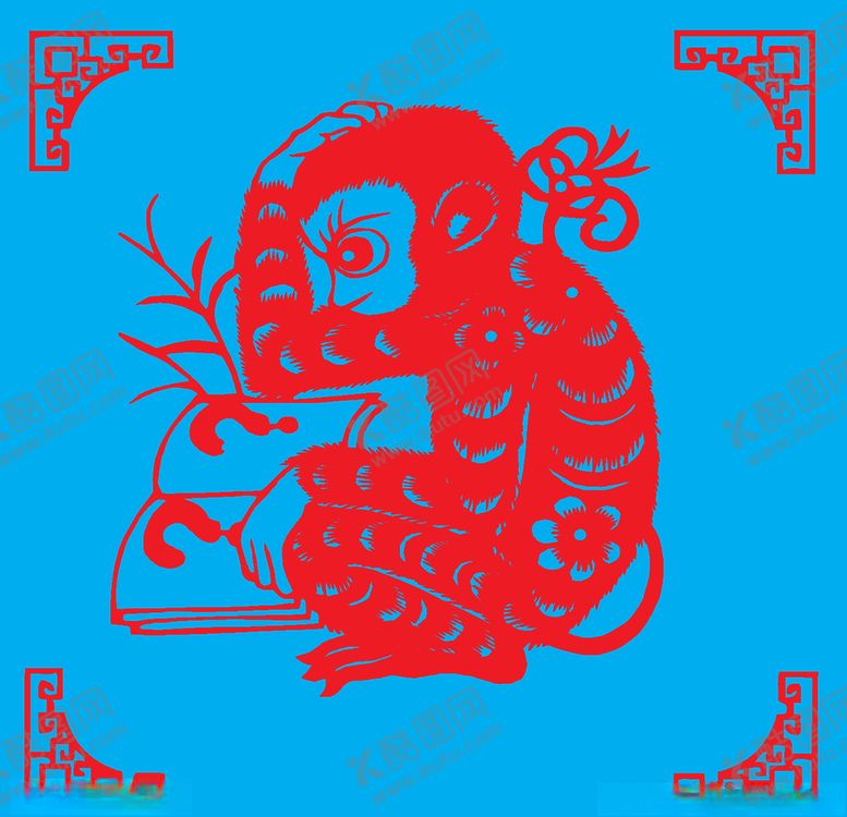 编号：58753310230614402620【酷图网】源文件下载-猴子剪纸