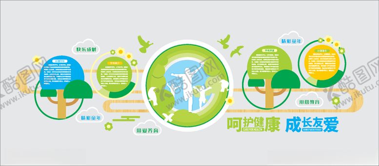 编号：20585709240755366759【酷图网】源文件下载-多彩卡通异形幼儿园文化墙