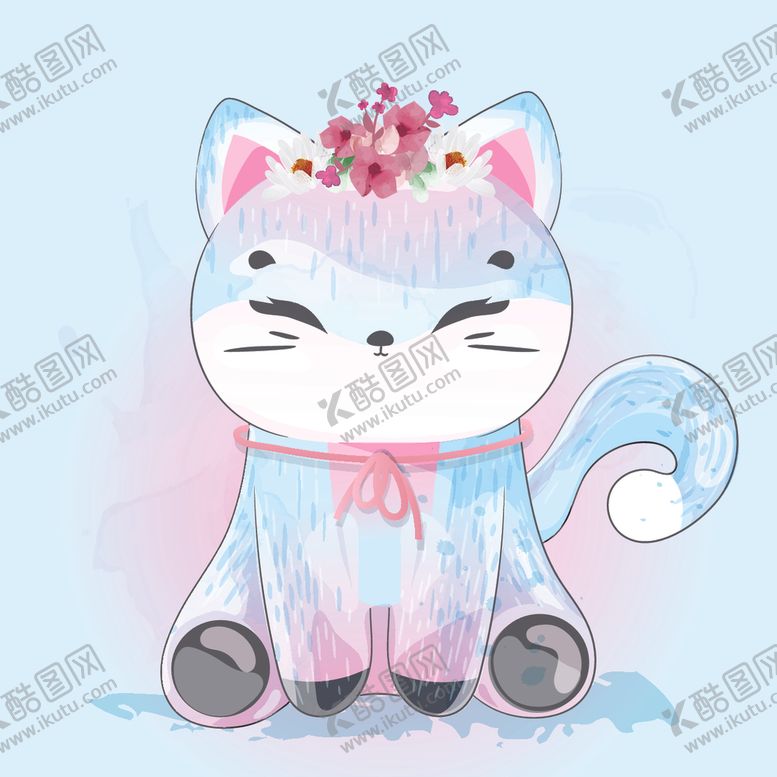 编号：22860710170514198479【酷图网】源文件下载-水彩卡通动物