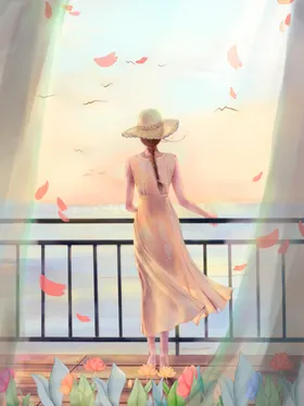 创意卡通插画图案场景彩色节气温馨