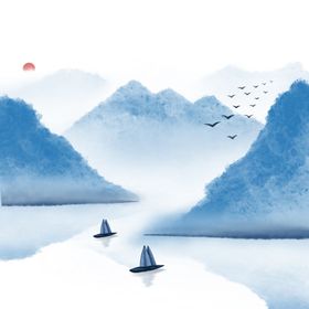 水墨素材毛笔画素材墨迹素材