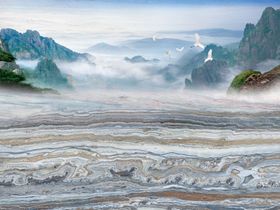 石纹山水背景墙