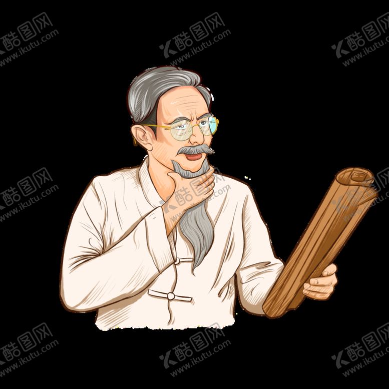 编号：86132910070631045017【酷图网】源文件下载-手绘传统老中医养生药师