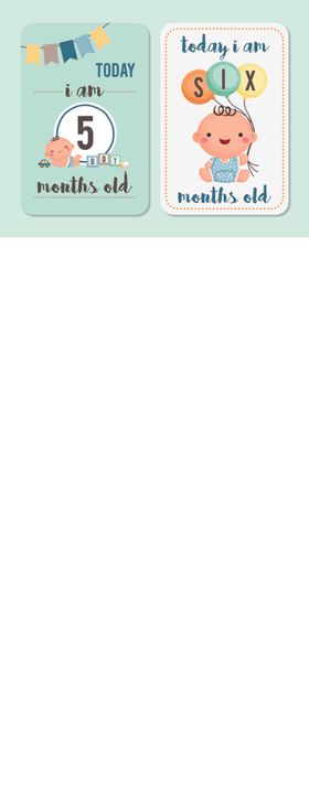 宝宝5个月与6个月纪念卡