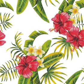 热带植物叶子无缝