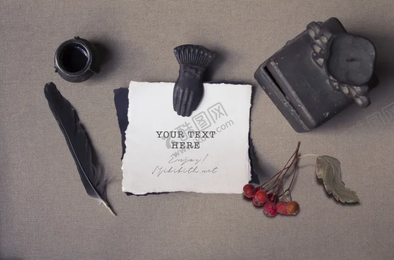 编号：19415109280844308122【酷图网】源文件下载-笔墨纸砚复古风样机模型