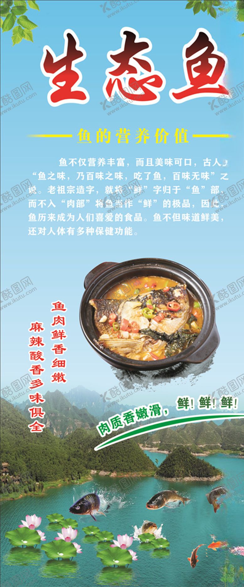 编号：97463610021821247137【酷图网】源文件下载-生态鱼头展架