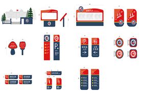 精神堡垒标识标牌制作图停车指示牌导视牌