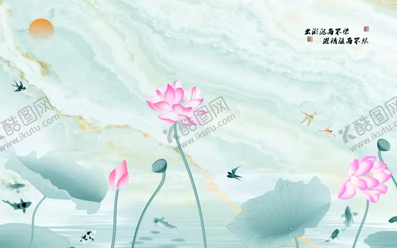 编号：11679607011357573030【酷图网】源文件下载-荷花背景墙