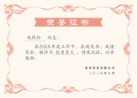 编号：25931610041748132801【酷图网】源文件下载-荣誉证书