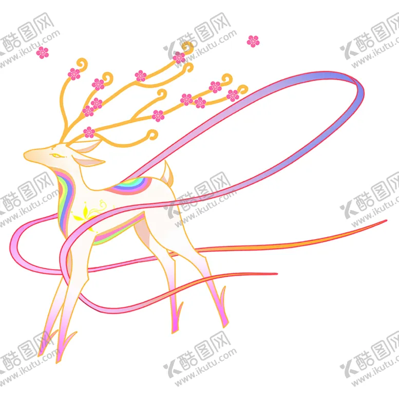 编号：62148010050009120789【酷图网】源文件下载-敦煌仙鹿九色鹿  