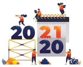 2021年生活背景抽象人物新