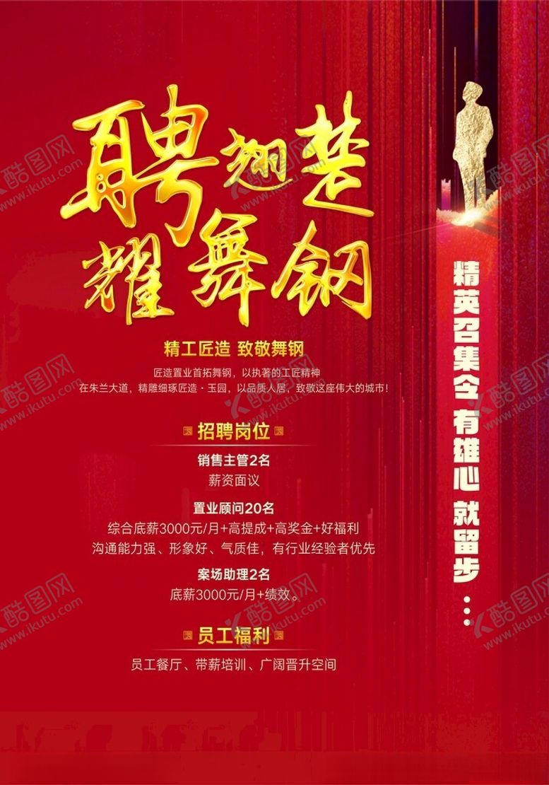 编号：93215402101005175584【酷图网】源文件下载-地产招聘红色背景
