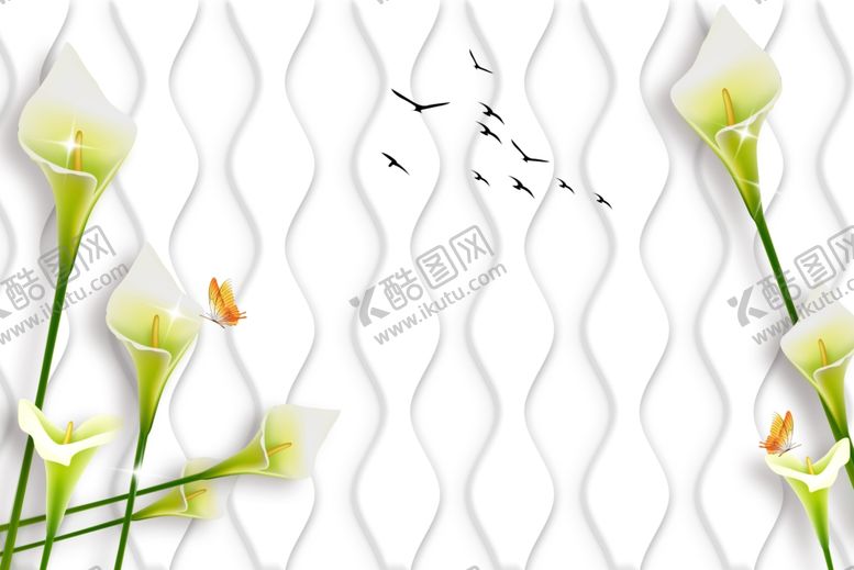 编号：97554309270554495080【酷图网】源文件下载-花卉背景墙