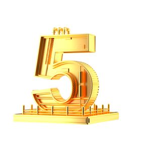 数字5金色立体展台海报素材