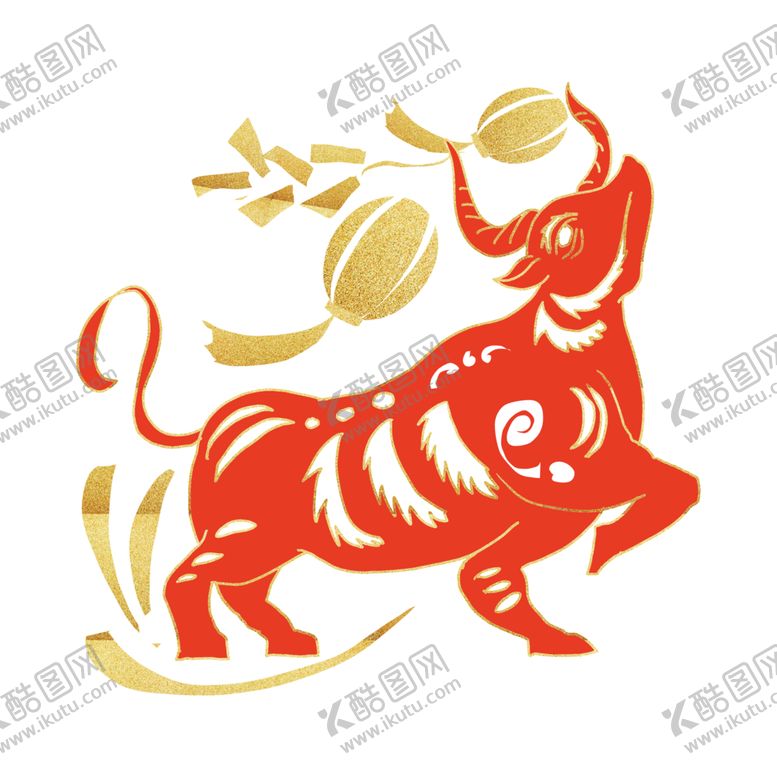 编号：50219901270408138402【酷图网】源文件下载-牛剪纸