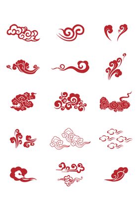 中国风祥云图案花纹底纹PNG透明背景复古理