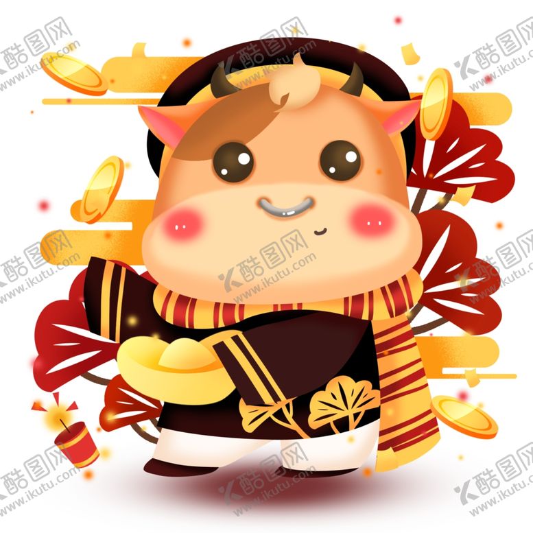 编号：35271309262112186786【酷图网】源文件下载-2021年卡通新年生肖可爱牛