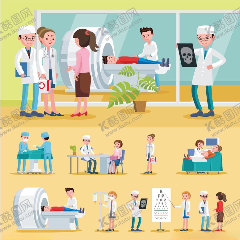 编号：13611203312155241650【酷图网】源文件下载-医院场景中的医疗活动