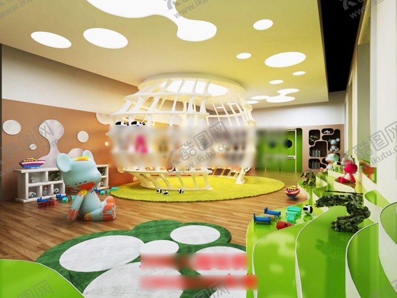 幼儿园教学休息区3D设计展示公共阅读吧米老鼠模型