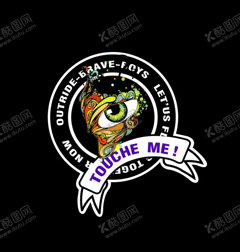 编号：52347609250431273317【酷图网】源文件下载-彩绘绚丽抽象涂鸦眼睛圈圈几何英