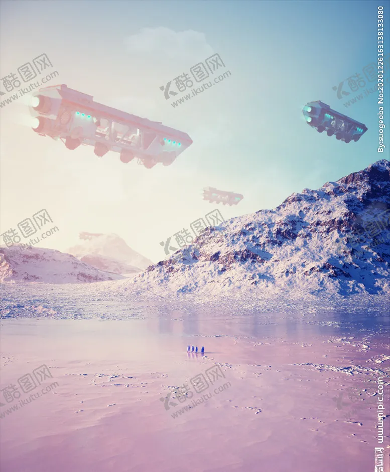 编号：46774805020526184700【酷图网】源文件下载-C4D模型雪山冰冻的湖面