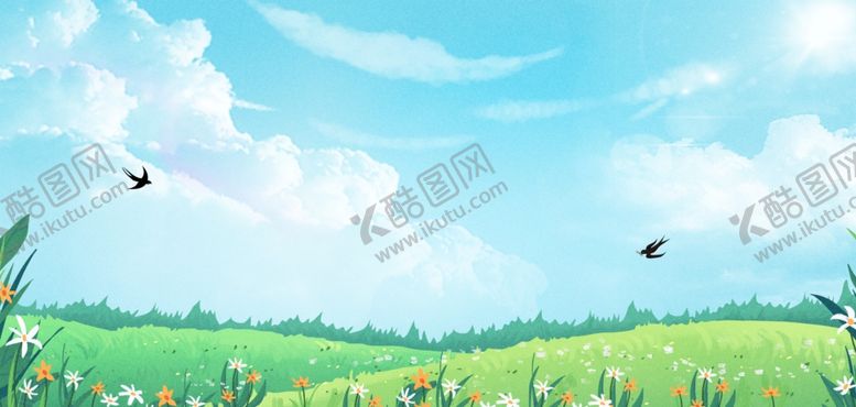 编号：33117401260200489351【酷图网】源文件下载-春季出游季手绘简约背景