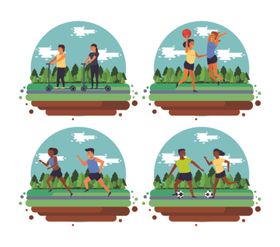 运动主题扁平化插画