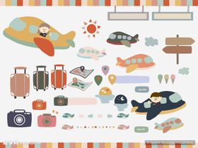 旅行元素插画集合