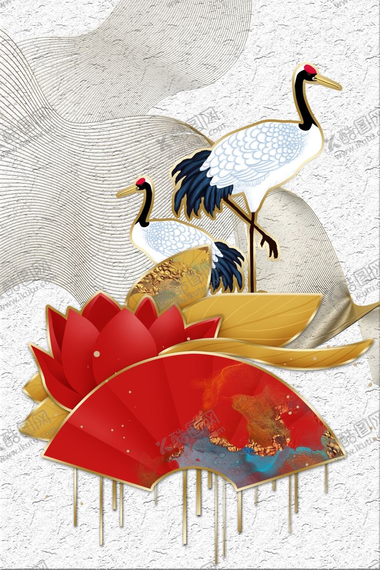 编号：14873709090408549336【酷图网】源文件下载-仙鹤装饰画