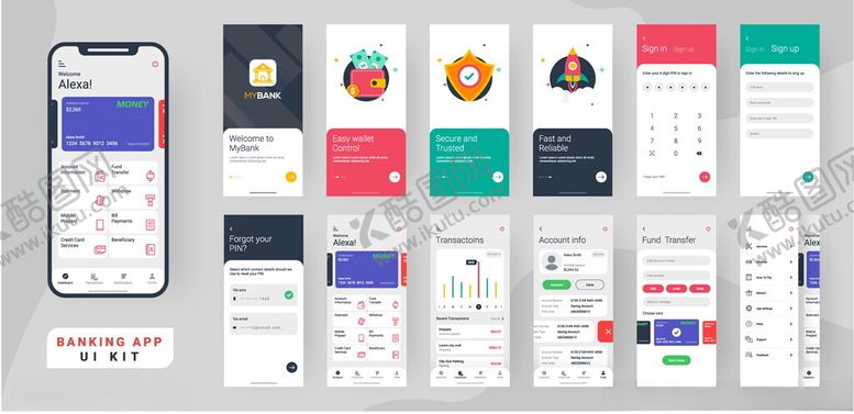 编号：46698709200334275074【酷图网】源文件下载-多样手机界面设计