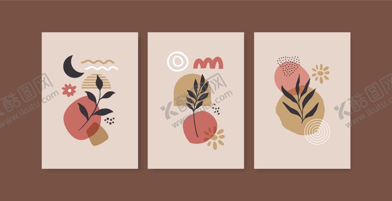 编号：95726910030214129773【酷图网】源文件下载-三幅简约植物装饰画
