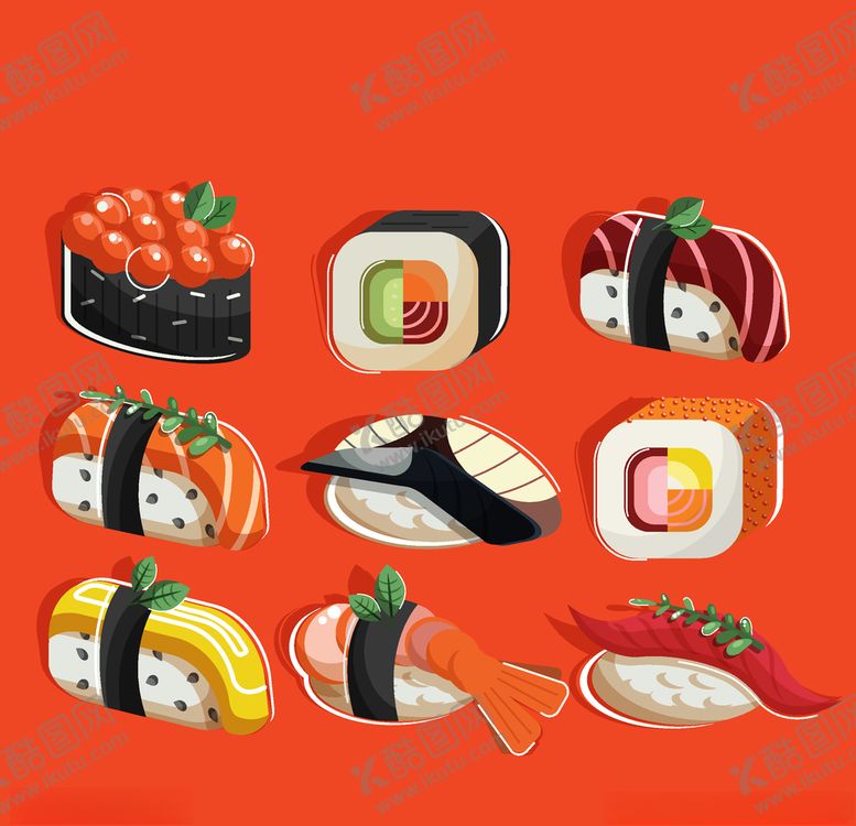编号：52883309230714242715【酷图网】源文件下载-矢量寿司