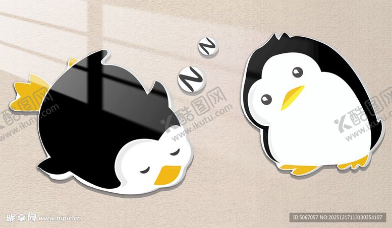 编号：41784612192148301831【酷图网】源文件下载-可爱企鹅贴纸萌态十足