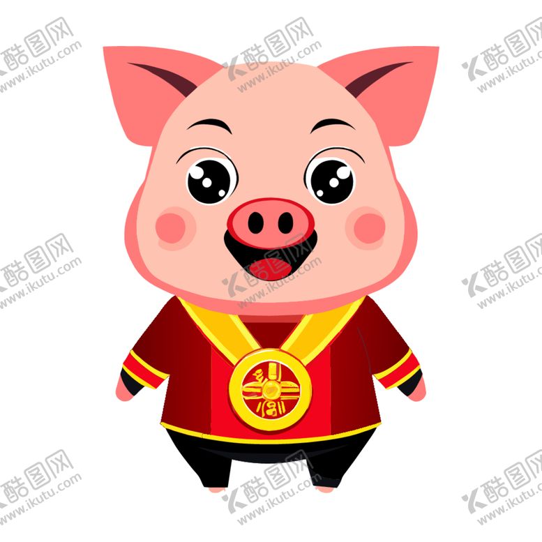 编号：98053312192322534355【酷图网】源文件下载-可爱的幸运猪