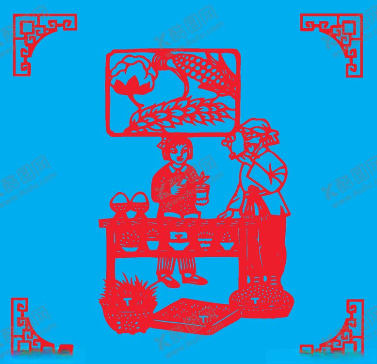 编号：45875005071124573132【酷图网】源文件下载-插秧剪纸
