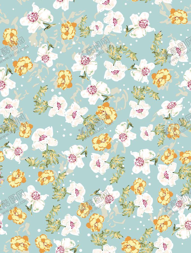 编号：74154204030852416637【酷图网】源文件下载-清新花卉图案背景