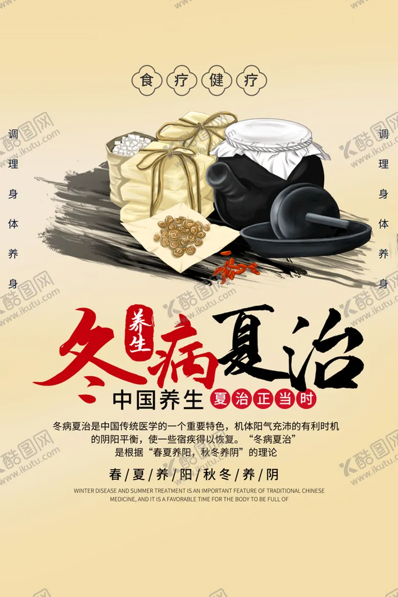 编号：48159309220514320153【酷图网】源文件下载-冬病夏治中医传统宣传海报素材
