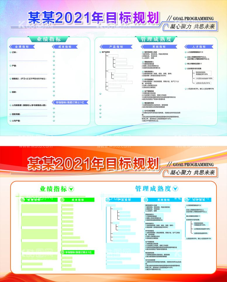 编号：32011511150628567424【酷图网】源文件下载-公司展板展示牌目标规划