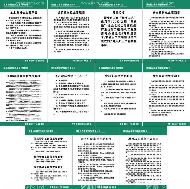 编号：46089412161111426505【酷图网】源文件下载-国家电网岗位职责牌