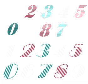 数字斜体复古风格