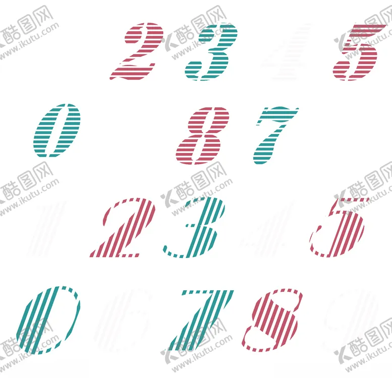 编号：96415106301022459030【酷图网】源文件下载-数字斜体复古风格