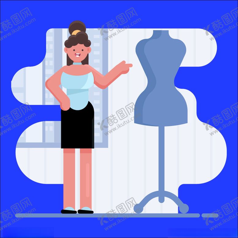 编号：19672801251217011844【酷图网】源文件下载-衣服模特插画