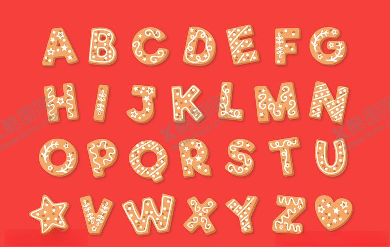 编号：67725509201948298583【酷图网】源文件下载-饼干字母