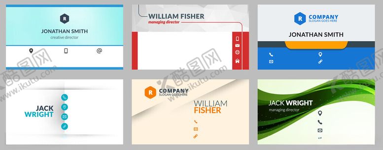 编号：55330104151554336127【酷图网】源文件下载-多样企业名片设计展示