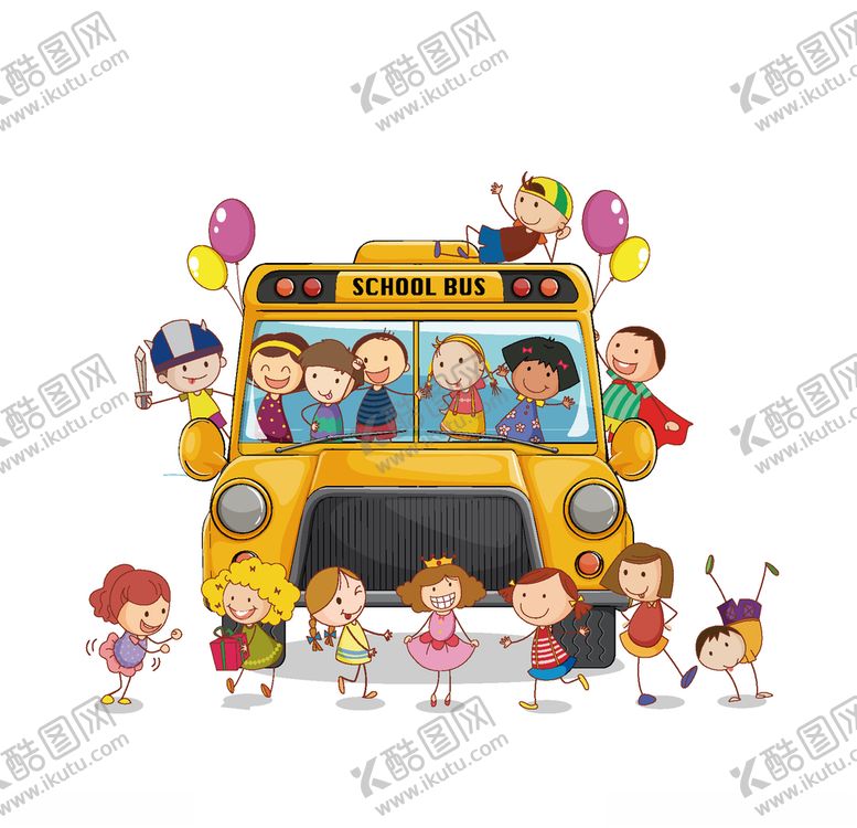 编号：73957507060412003832【酷图网】源文件下载-载满小孩校车
