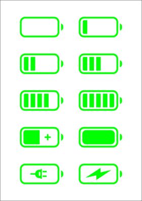 手机充电池电量状态符号